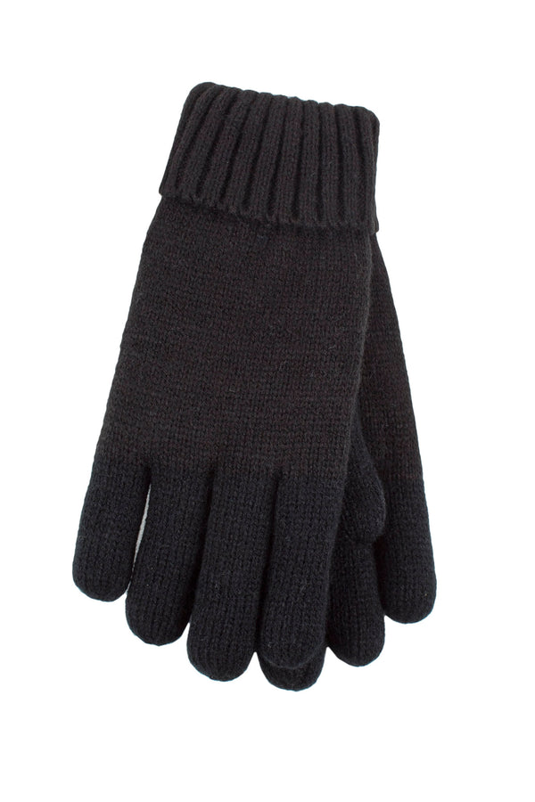 Heat Holders Carina Women's Flat Knit Gloves Black #color_black