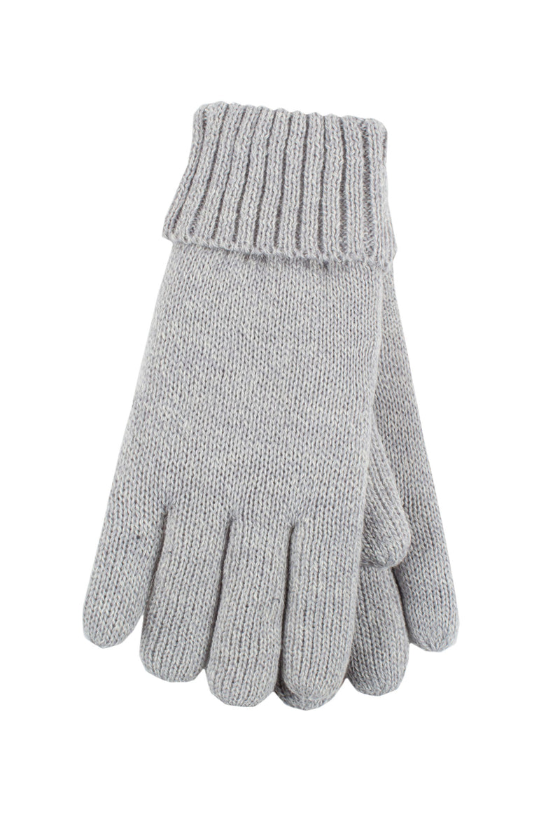 Heat Holders Carina Women's Flat Knit Gloves Cloud Grey