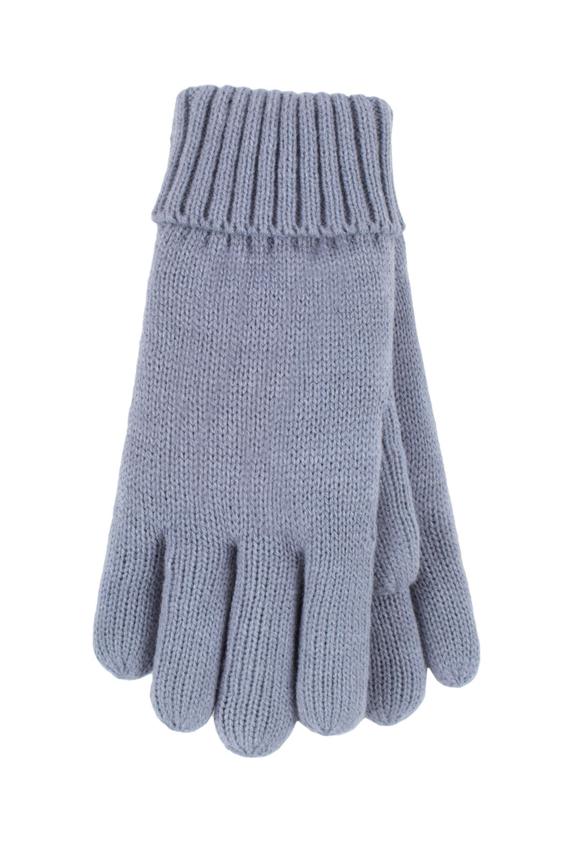 Heat Holders Carina Women's Flat Knit Gloves Dusty Blue