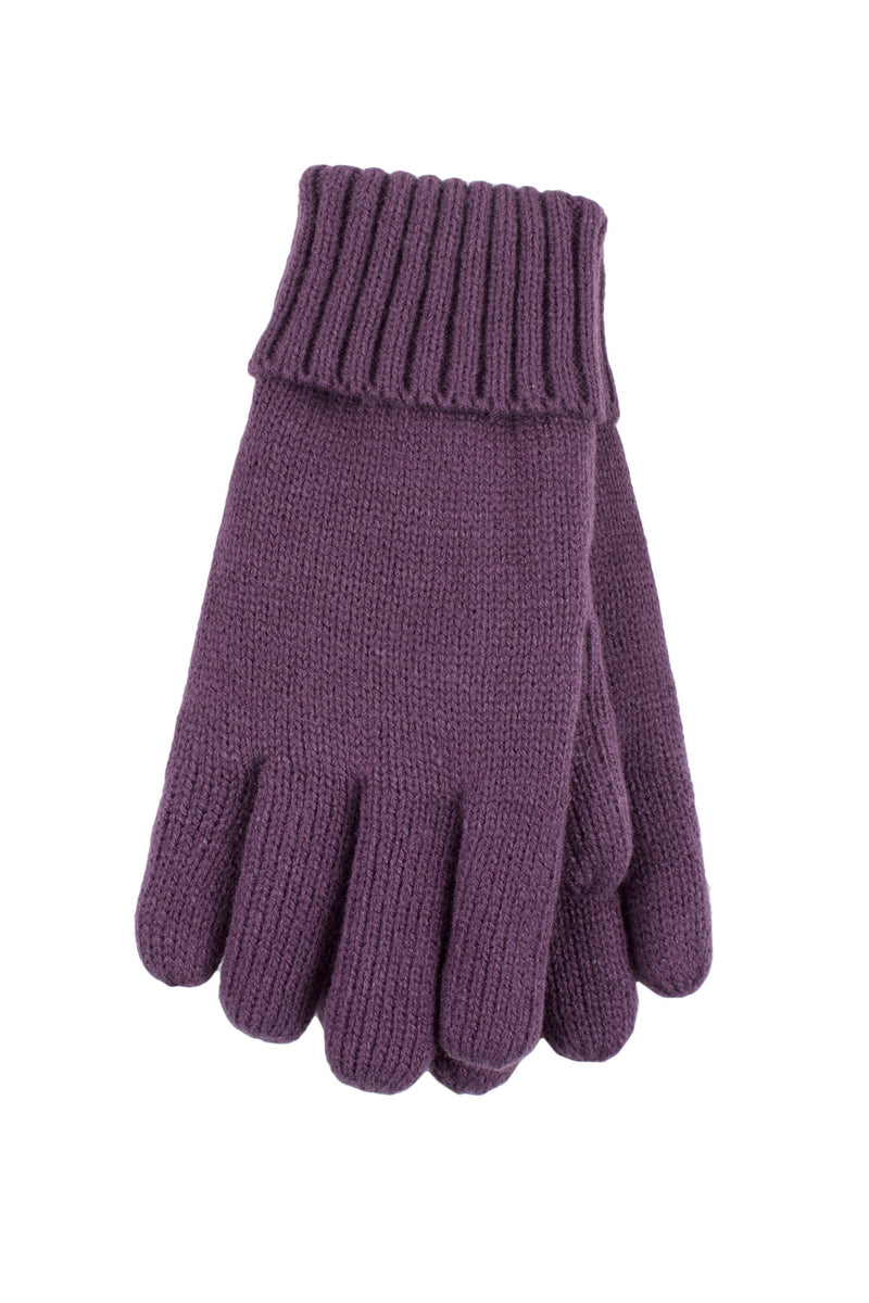 Heat Holders Carina Women's Flat Knit Gloves Purple