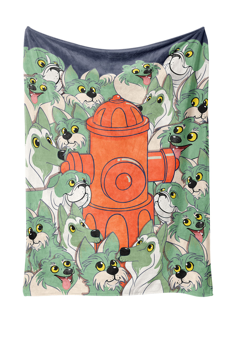 Heat Holders Hero Worship Dog Print Thermal Blanket Personal Size Matcha - Open View