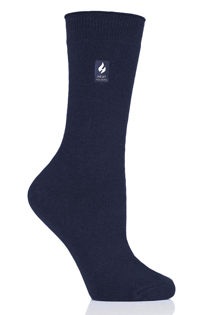 Heat Holders Women's Holly Ultra Lite Solid Thermal Crew Sock Navy #color_navy