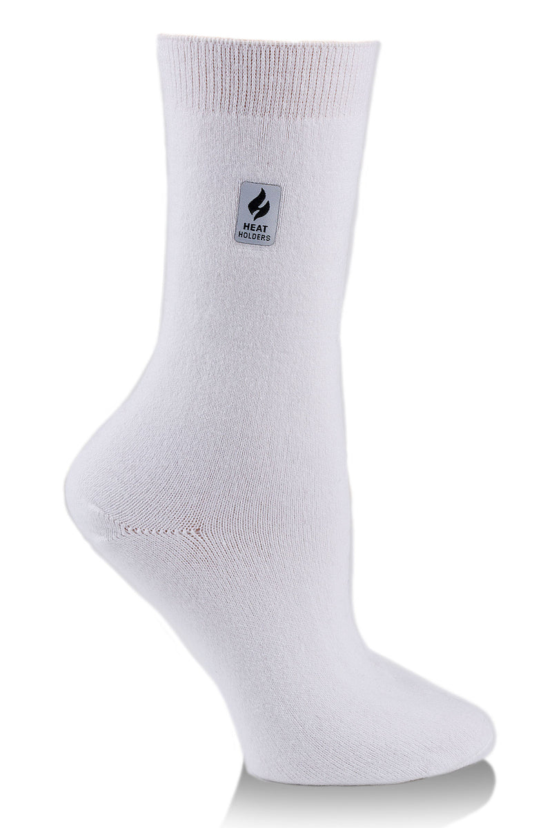 Heat Holders Women's Holly Ultra Lite Solid Thermal Crew Sock White