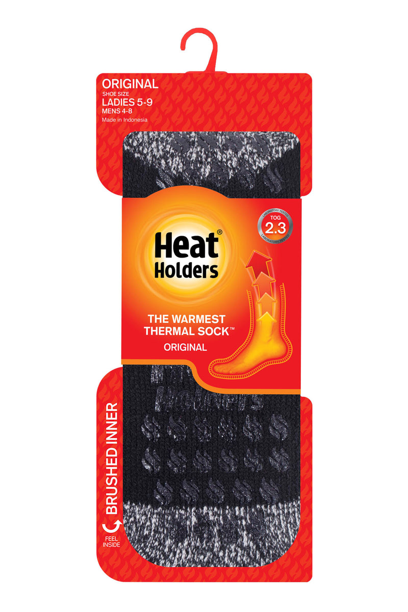 Heat Holders Juniper Crew Slipper Sock Black - Pack