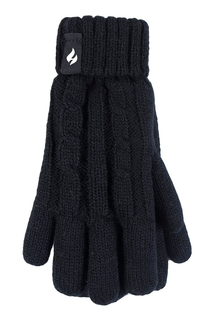Heat Holders Kids' Glacier Peak Thermal Gloves Black #color_black