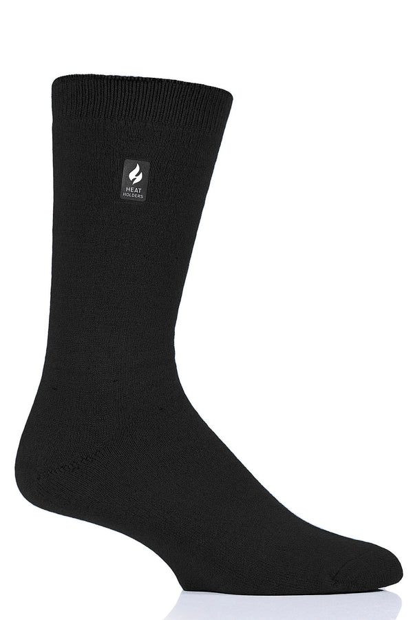 Heat Holders Men's Cardinal Ultra Lite Solid Thermal Crew Sock Black #color_black