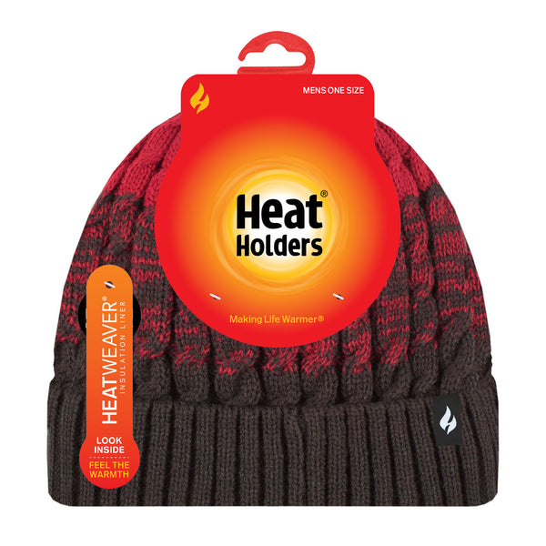Men's Mavis Three-Tone Cable Knit Roll Up Hat – Heat Holders®