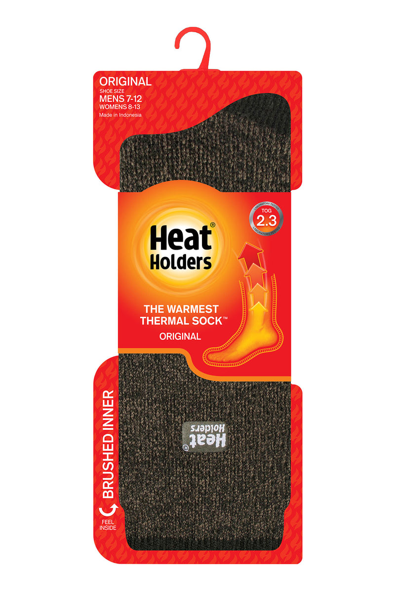Heat Holders Men's Original Twist Thermal Crew Sock Forest Green/Khaki - Packaging