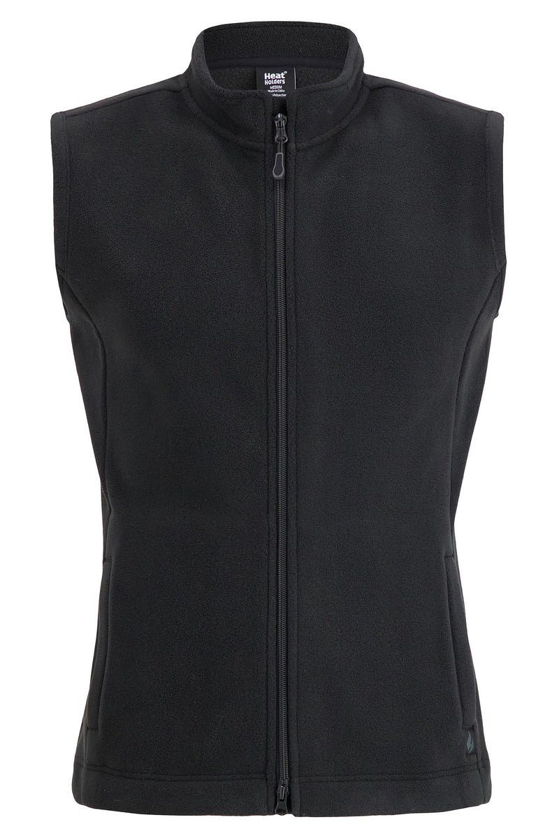 Heat Holders Men's Original Thermal Fleece Zip Vest Black