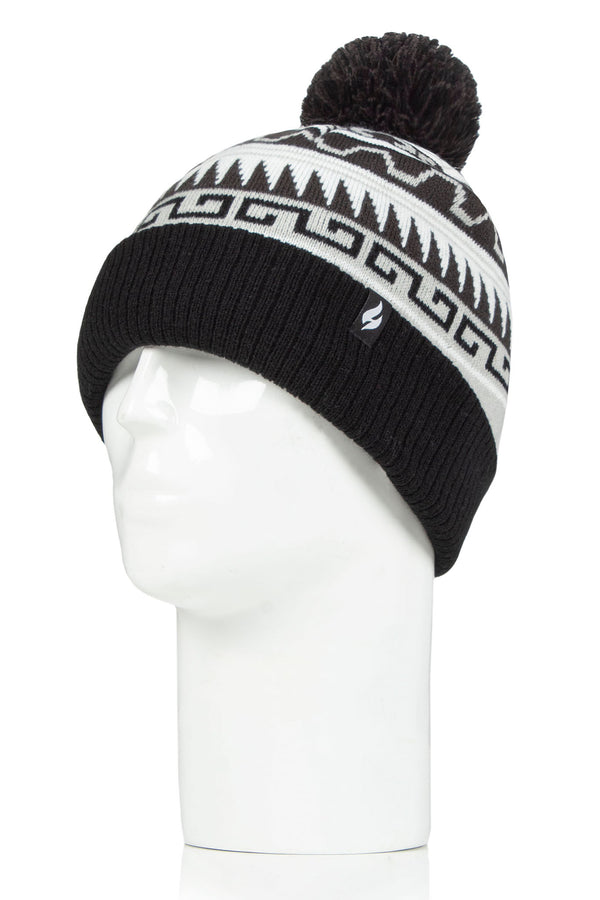 Heat Holders Men's Sawyer Snowsports Thermal Hat Black/Charcoal #color_black/charcoal