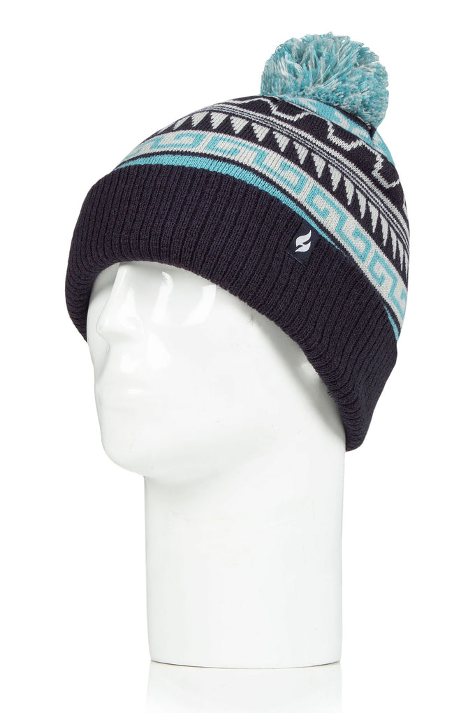 Heat Holders Men's Sawyer Snowsports Thermal Hat Navy/Teal #color_navy/teal