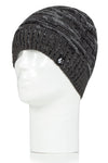 Heat Holders Men's Shaun Snowsports Basketweave Knit Thermal Hat Black/Light Grey #color_black/light grey