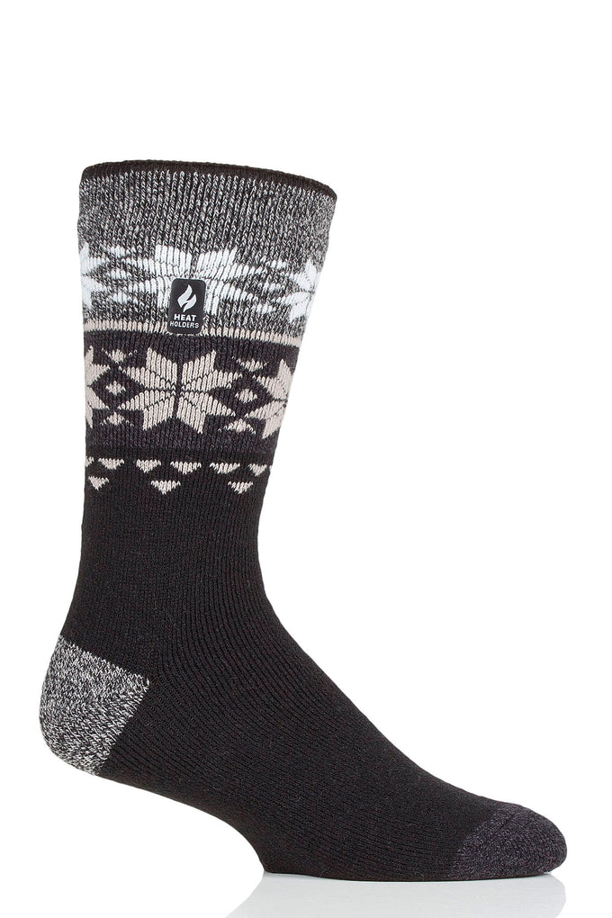 Heat Holders Men's Svenson Lite Fairisle Thermal Crew Sock Black #color_black