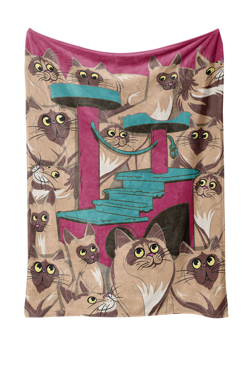 Heat Holders My Precious Cat Print Thermal Blanket Personal Size Cocoa - Open View