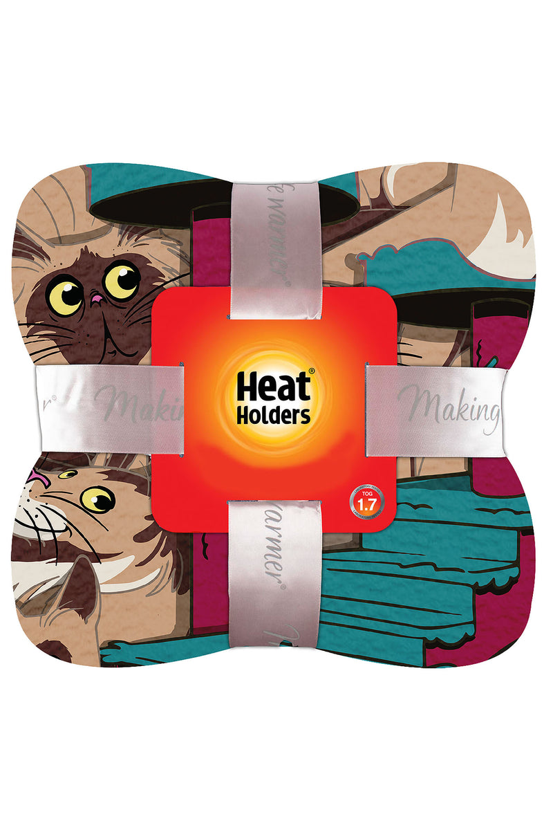 Heat Holders My Precious Cat Print Thermal Blanket Personal Size Cocoa