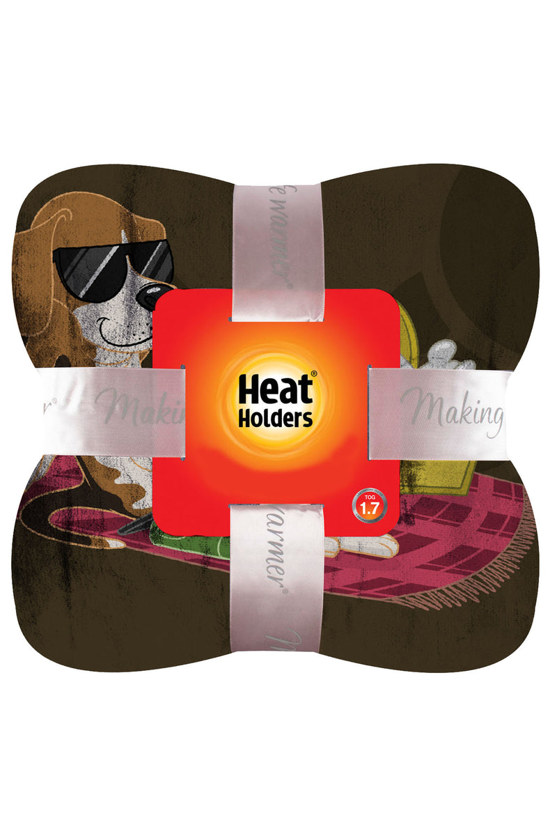 Heat Holders Nature Pup Blanket Brown