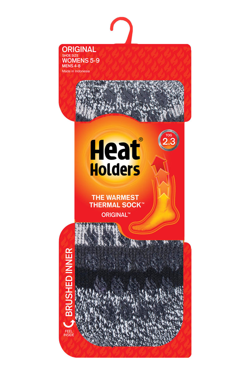 Heat Holders Petunia Women's Original Stripe Crew Slipper Sock Black - Pack