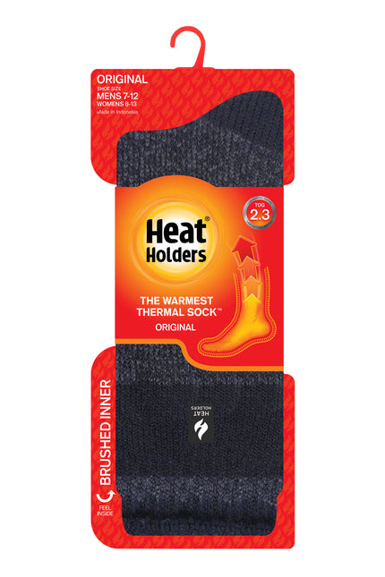 Heat Holders Rook Mens Original Block Twist Crew Black/Charcoal - Pack