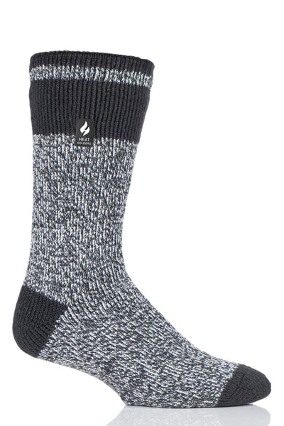 Heat Holders Rook Mens Original Block Twist Crew Charcoal/Light Grey #color_charcoal/light grey
