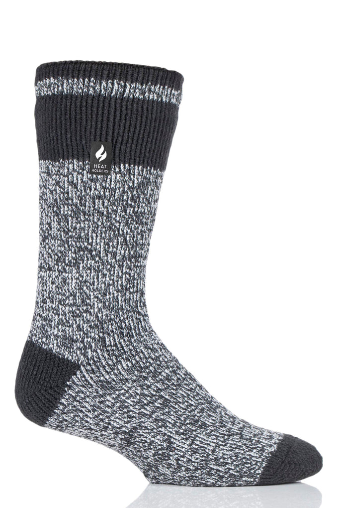 Heat Holders Rook Mens Original Block Twist Crew Charcoal/Light Grey #color_charcoal/light grey