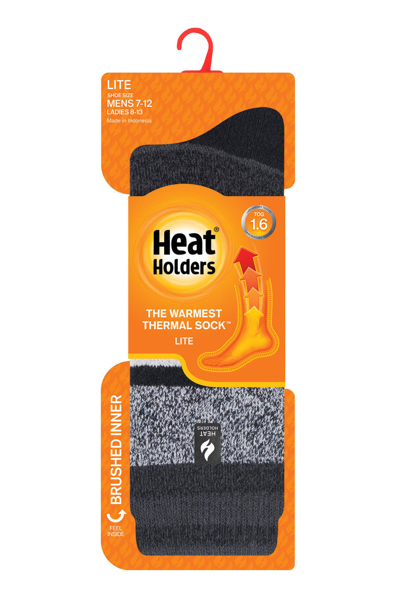 Heat Holders Starling Men's LITE Crew Black/Charcoal - Pack