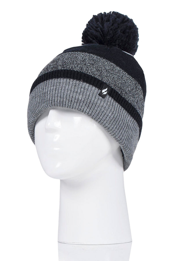 Heat Holders Women's Alps Flat Knit Snowsports Hat Black/Grey #color_black/grey