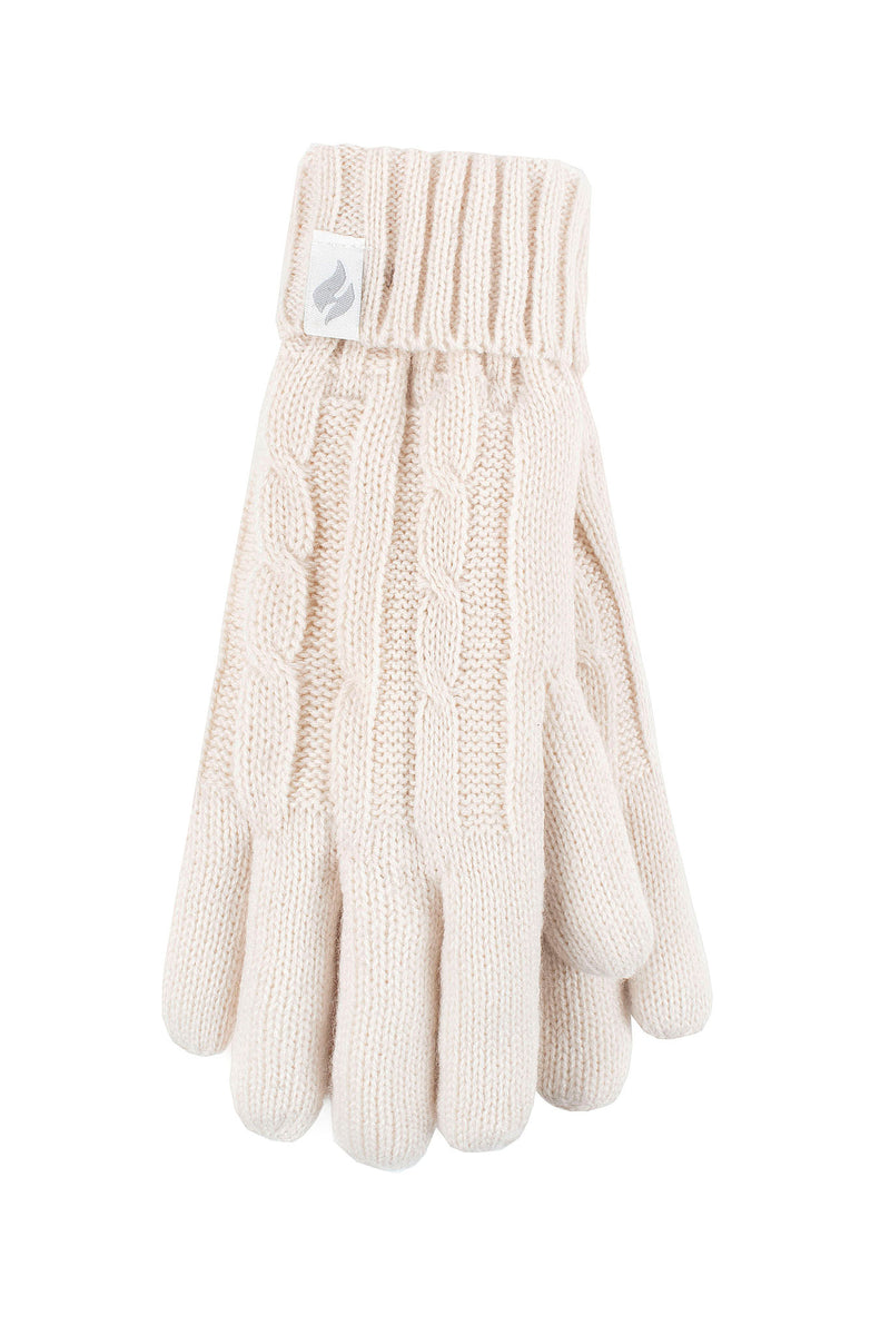 Heat Holders Women's Amelia Cable Knit Thermal Gloves Buttercream
