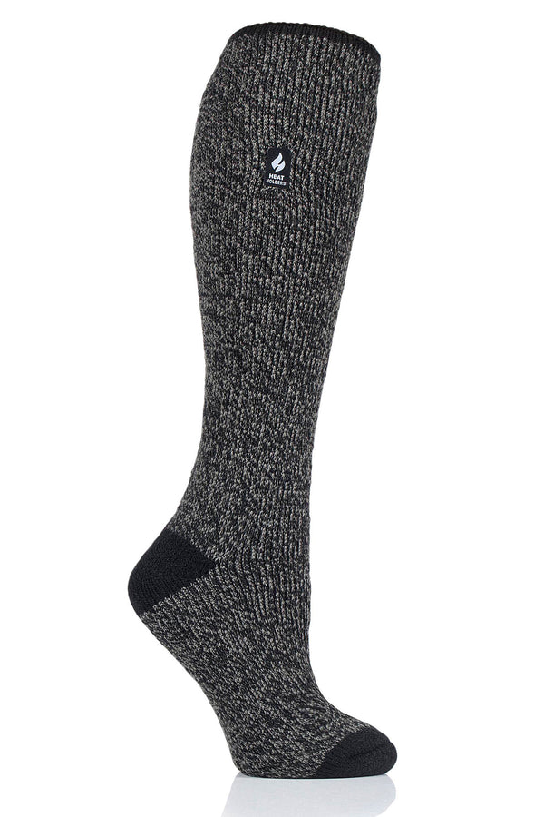 Heat Holders Women's Ashley Twist Long Thermal Sock Black/Grey #color_black/grey