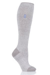 Heat Holders Women's Calla Lite Twist Long Thermal Sock Light Grey/Cream #color_light grey/cream