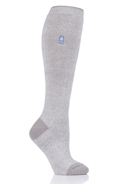 Heat Holders Women's Calla Lite Twist Long Thermal Sock Light Grey/Cream #color_light grey/cream