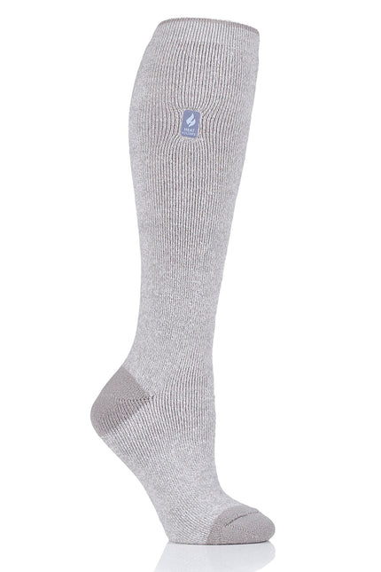Heat Holders Women's Calla Lite Twist Long Thermal Sock Light Grey/Cream #color_light grey/cream