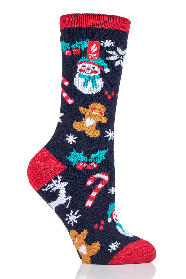 Heat Holders Women's Carol Lite Festive Thermal Crew Sock Christmas Pattern #color_festive christmas