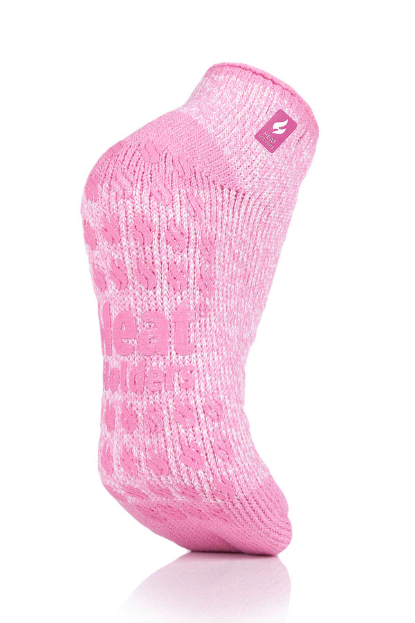 Heat Holders Women's Iris Twist Ankle Thermal Slipper Sock Light Pink/Cream #color_light pink/cream