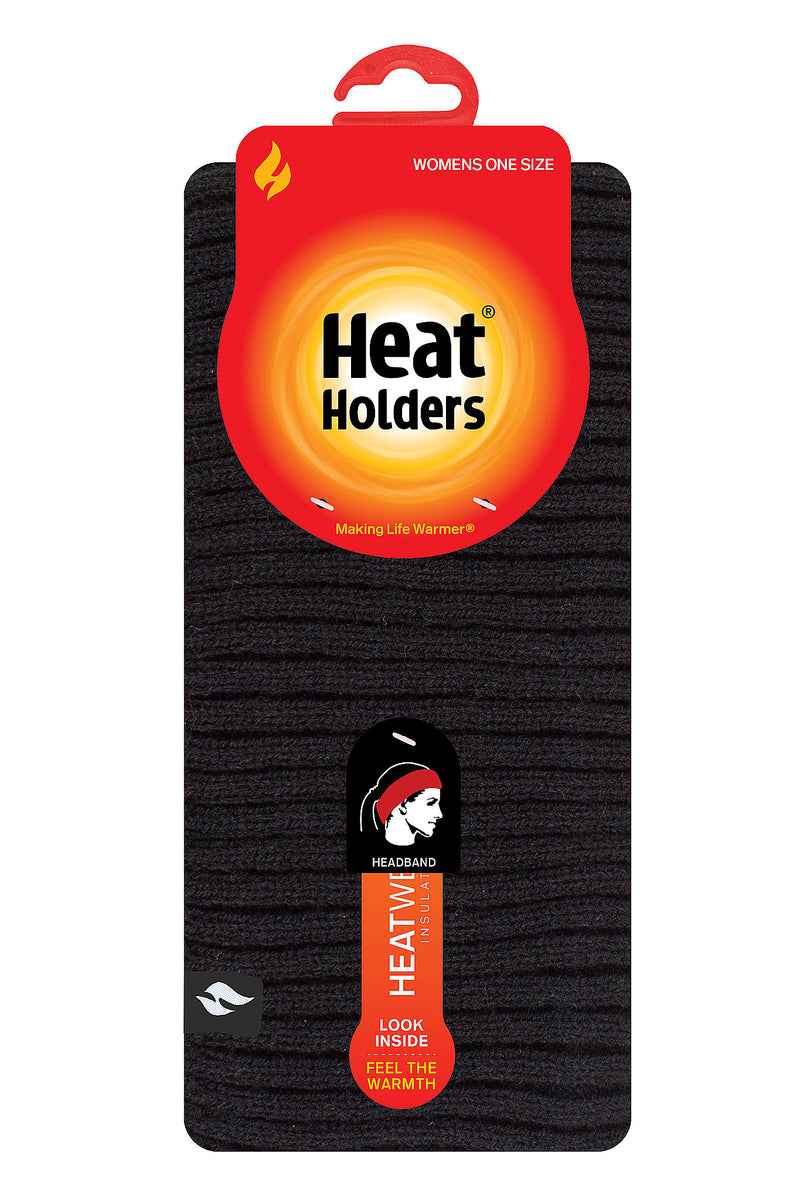 Heat Holders Womens Jordan Ribbed Headband Black - Pack