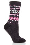 Heat Holders Women's Melissa Lite Fairisle Thermal Crew Sock Black/Charcoal #color_black/charcoal