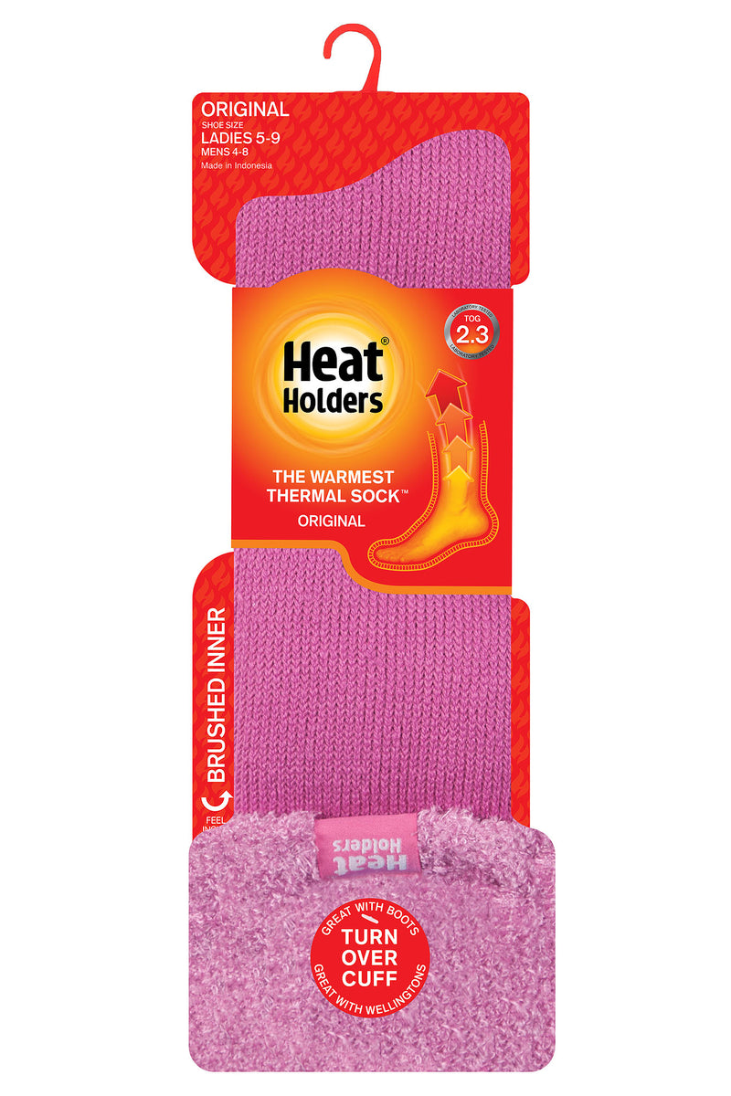 Heat Holders Women's Original Thermal Wellington Boot Sock Mulberry - Packaging