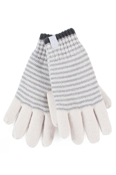 Heat Holders Women's Oslo Stripe Thermal Gloves Buttercream #color_buttercream