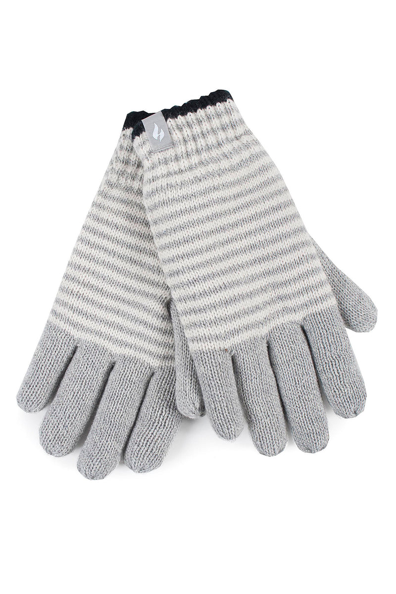 Heat Holders Women's Oslo Stripe Thermal Gloves Cloud Grey