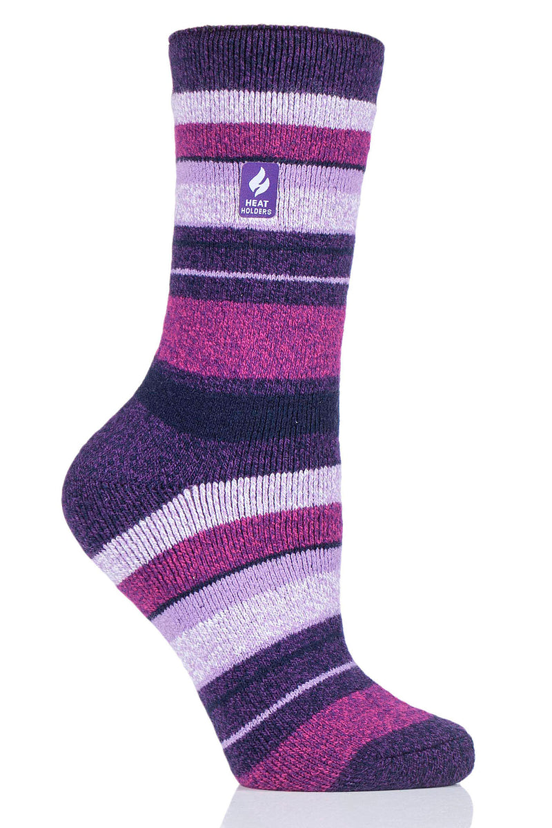 Women's Peony LITE™ Multi Stripe Crew Socks | Heat Holders®