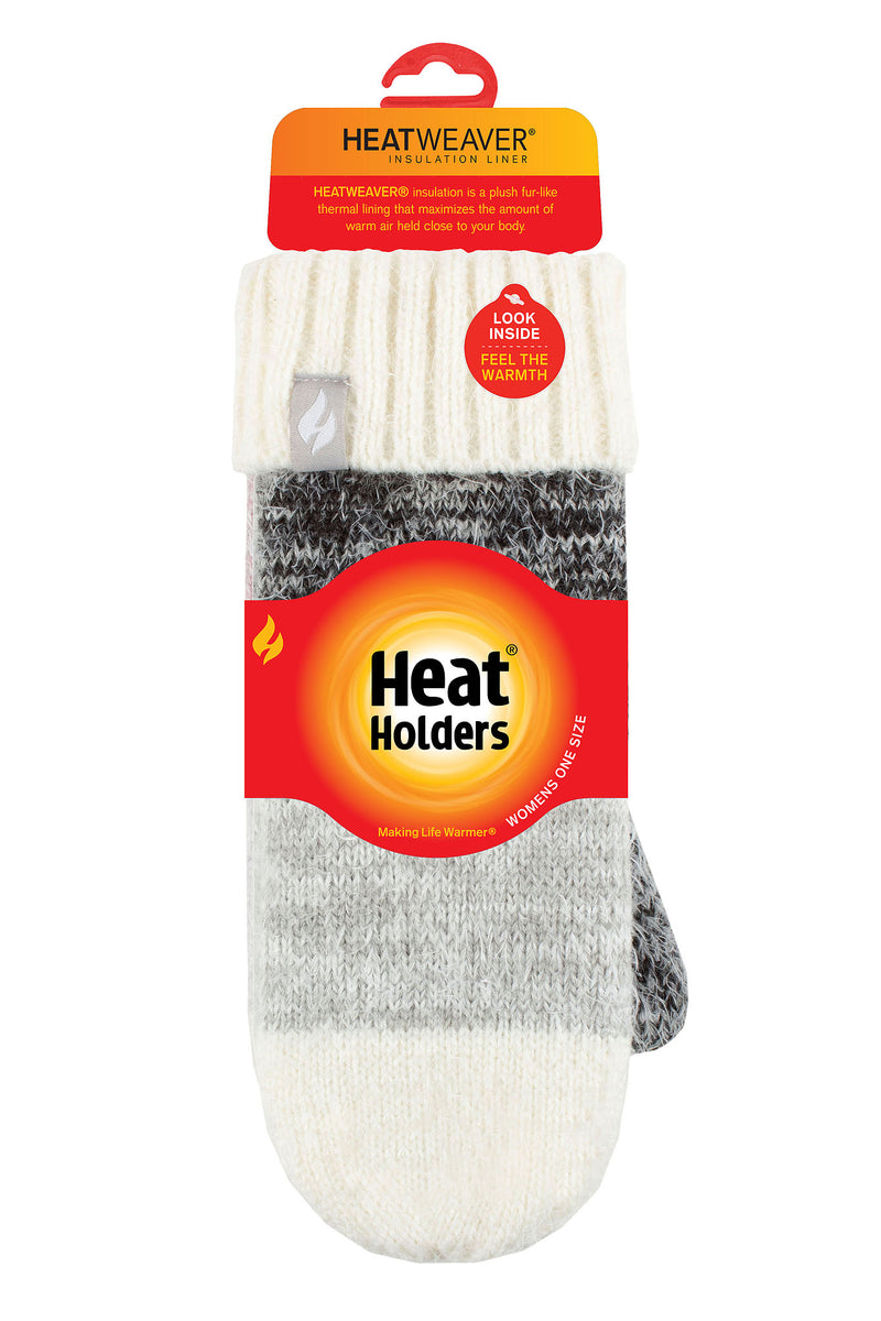 Heat Holders Women's Sloane Flat-Knit Thermal Mittens Charcoal - Packaging
