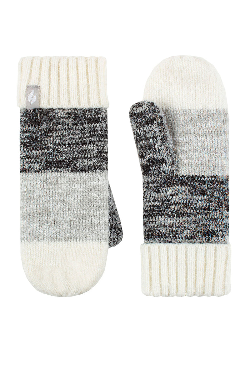 Heat Holders Women's Sloane Flat-Knit Thermal Mittens Charcoal