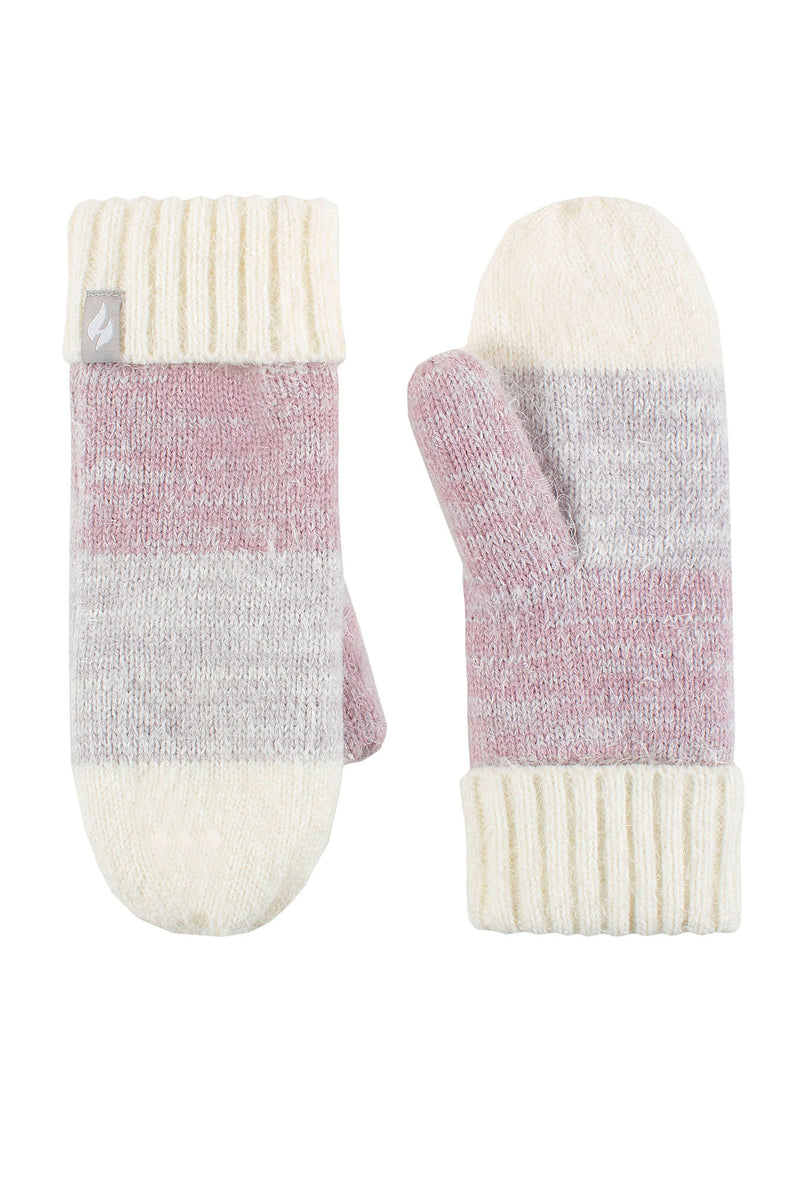 Heat Holders Women's Sloane Flat-Knit Thermal Mittens Pink