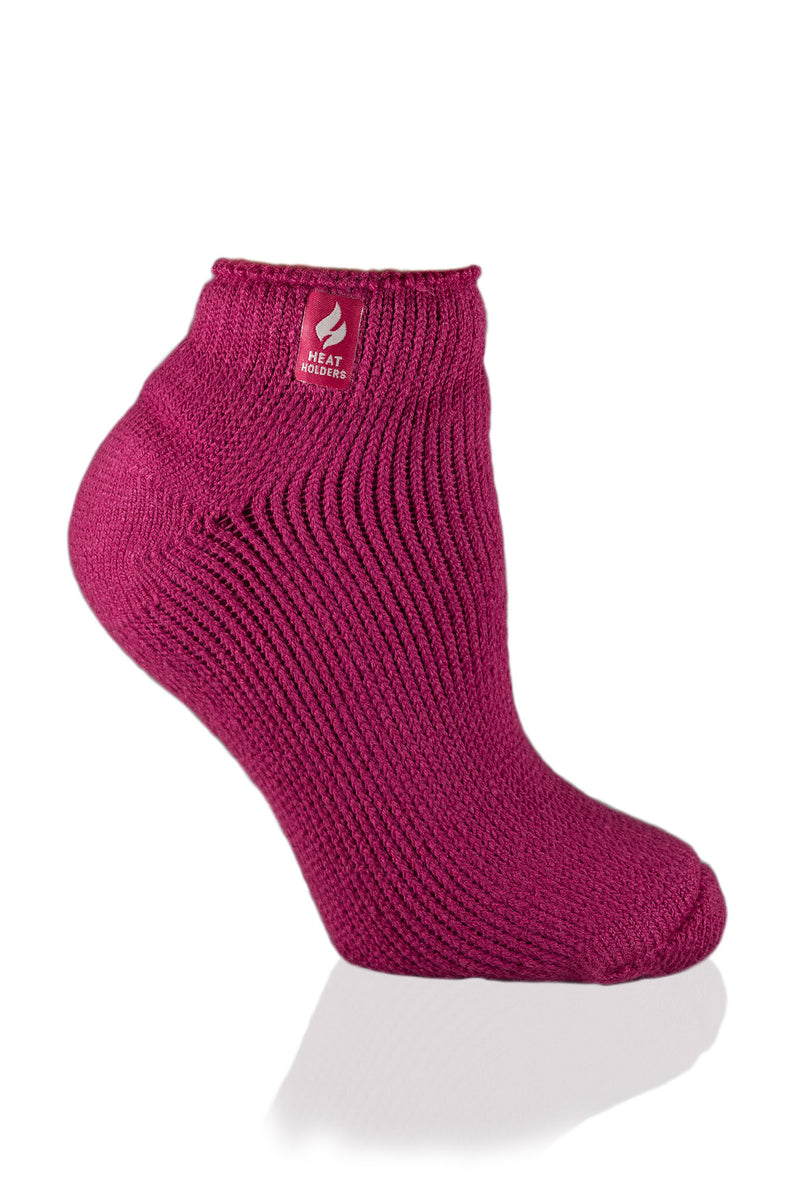 Heat Holders Women's Solid Thermal Ankle Sock Bright Pink