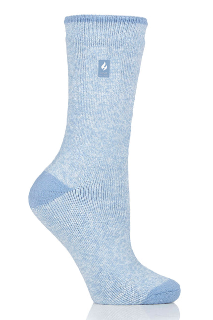 Heat Holders Women's Viola Lite Twist Thermal Crew Sock Denim #color_denim