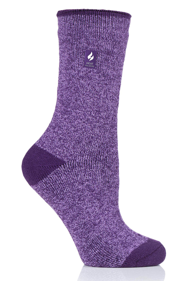 Heat Holders Women's Viola Lite Twist Thermal Crew Sock Purple #color_purple