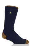 Heat Holders Worxx Men's Big/Tall Hank Lite Contrast Thermal Sock Navy/Yellow #color_navy/yellow