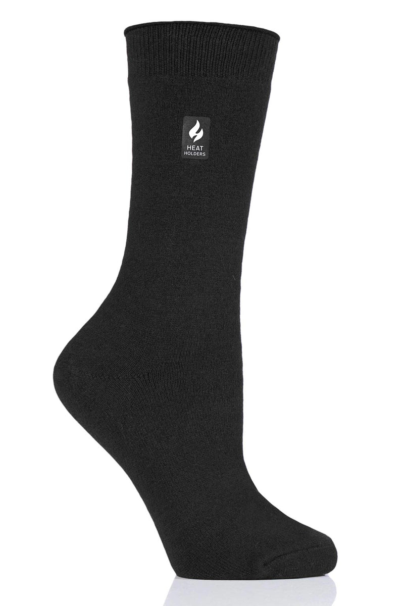 Heat Holders Women's Holly Ultra Lite Solid Thermal Crew Sock Black