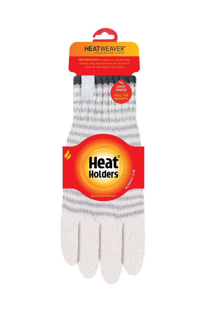 Heat Holders Women's Oslo Stripe Thermal Gloves Cream - Packaging