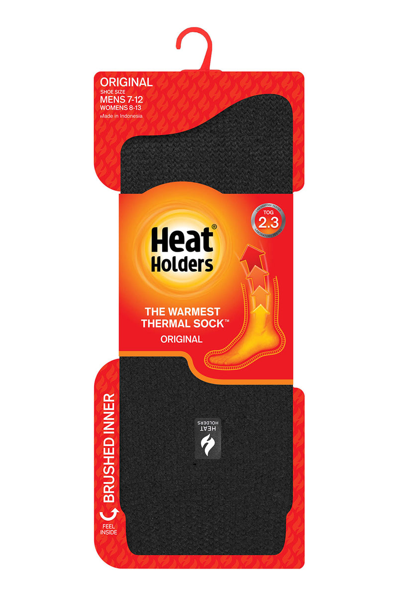 Heat Holders Men's Joshua Original Crew Thermal Sock Black - Packaging