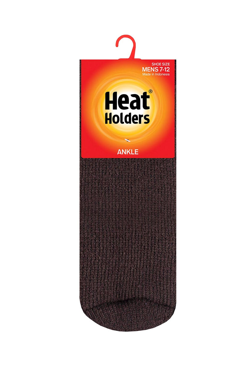 Heat Holders Men's Original Thermal Ankle Sock Solid Earth Brown - Packaging